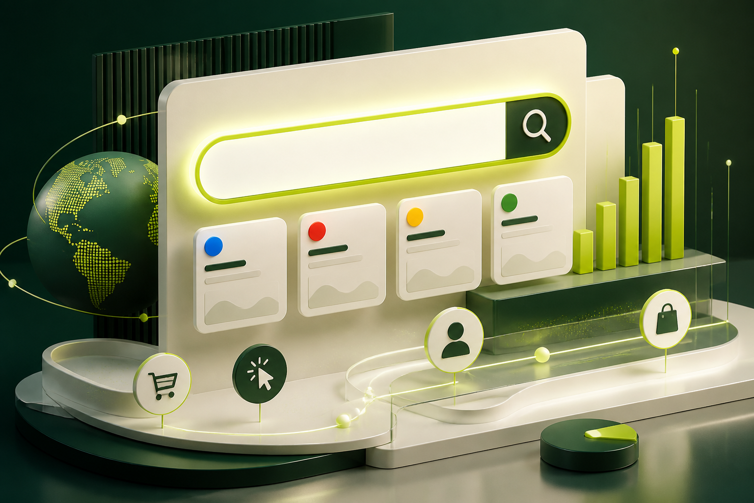 Search and performance advertising visual for Google Ads